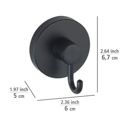 WENKO 24730100-Kukica VACUUM-LOC OKRUGLA CRNA 6x6,7 cm