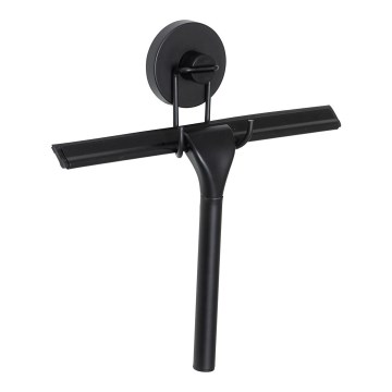 WENKO 24731100-Strugač za tuš VACUUM-LOC RUND SCHW 24,5x25 cm crna