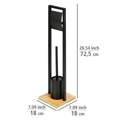 WENKO 24751100 - Komplet za WC BAMBU⁠SA 18x72,5 cm crna/smeđa