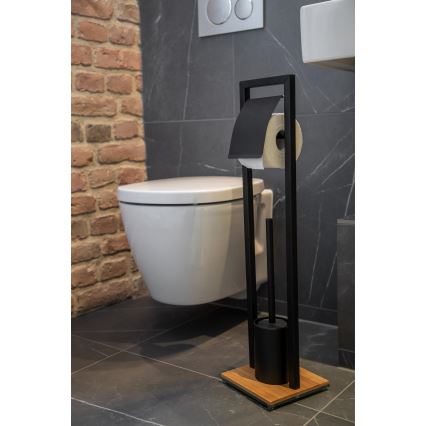 WENKO 24751100 - Komplet za WC BAMBU⁠SA 18x72,5 cm crna/smeđa