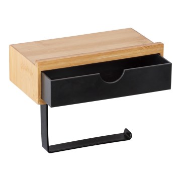 WENKO 24754100 - Držač toalet papira BAMBUSA 18,5x14 cm braon/crna