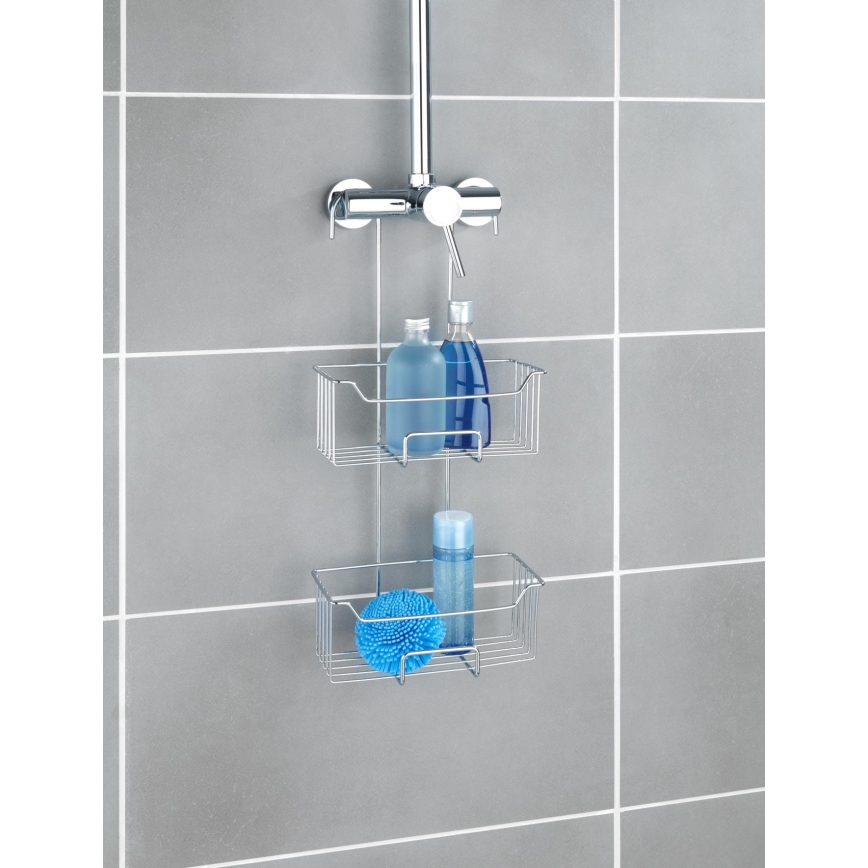 WENKO 24758100 - Polica za tuš MILO 25x55 cm srebrna/prozirna