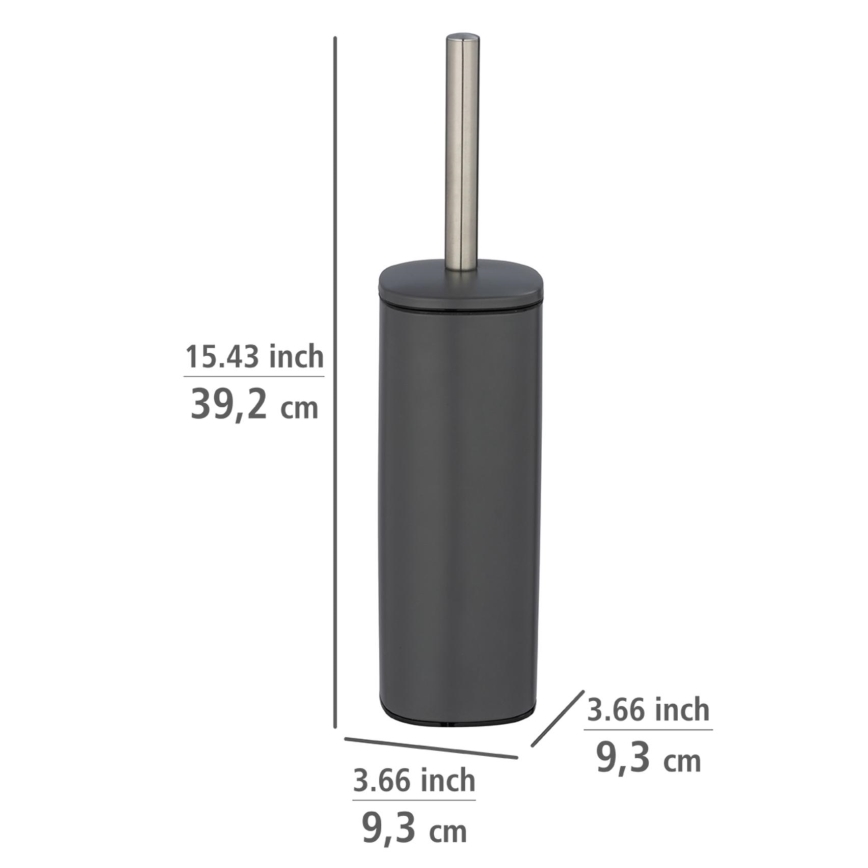 WENKO 24777100 - set za WC ALASSIO 9,3x39,2 cm, nerđajući čelik/siva