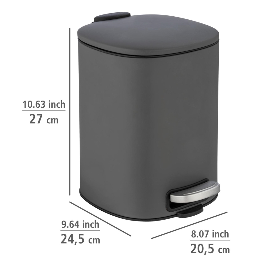 WENKO 24780100 - Koš ALASSIO 20,5x27 cm siva/crna
