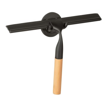 WENKO 24834100 - Brisač od bambusa 24,5x17 cm, nerđajući čelik/crna/braon