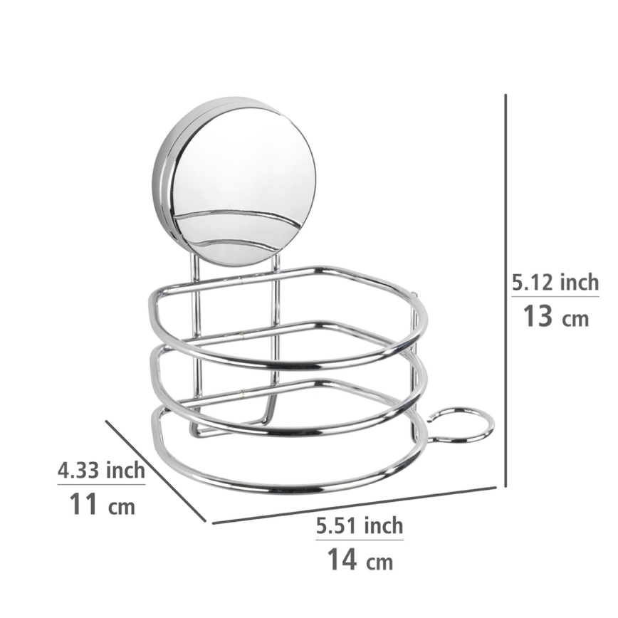 WENKO 24857100-Držač za fen STATIC-LOC + OSIMO 14x13 cm sjajni hrom