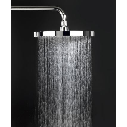 WENKO 24910100 - Tuš glava SOFTWATER 26x26 cm sjajni hrom/crna
