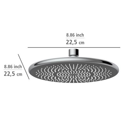 WENKO 24926100 - Tuš glava WATERSAVING SYSTEM 22,5x22,5 cm sjajni hrom/siva