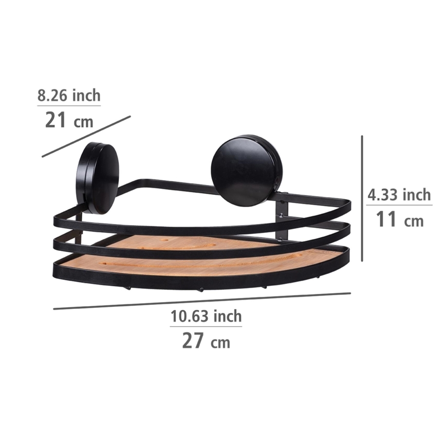 WENKO 24980800-Polica ALBA 27,3x21 cm crna/braon