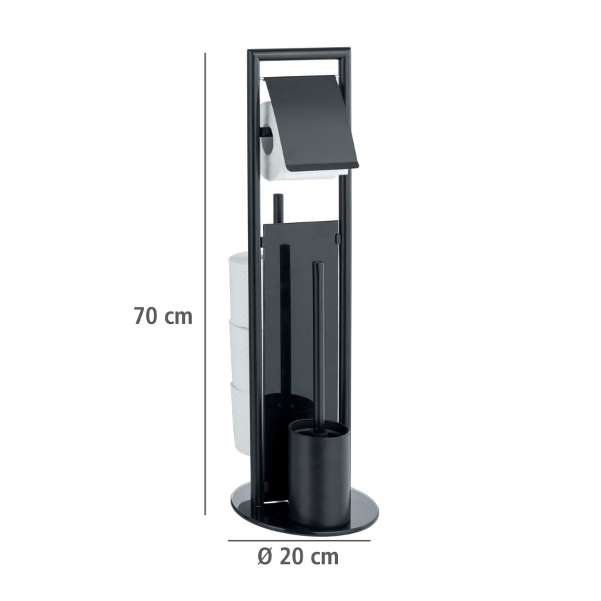 WENKO 24982800 - set za WC RAVINA 20x70 cm nerđajući čelik/crna