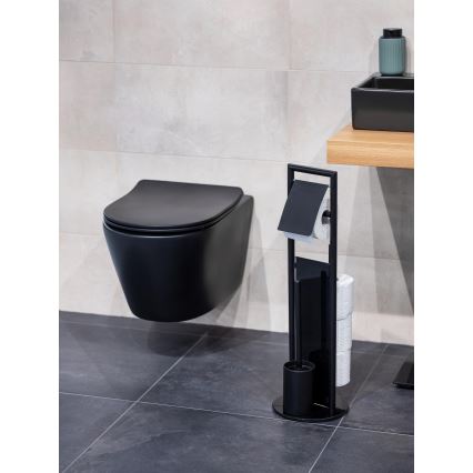 WENKO 24982800 - set za WC RAVINA 20x70 cm nerđajući čelik/crna