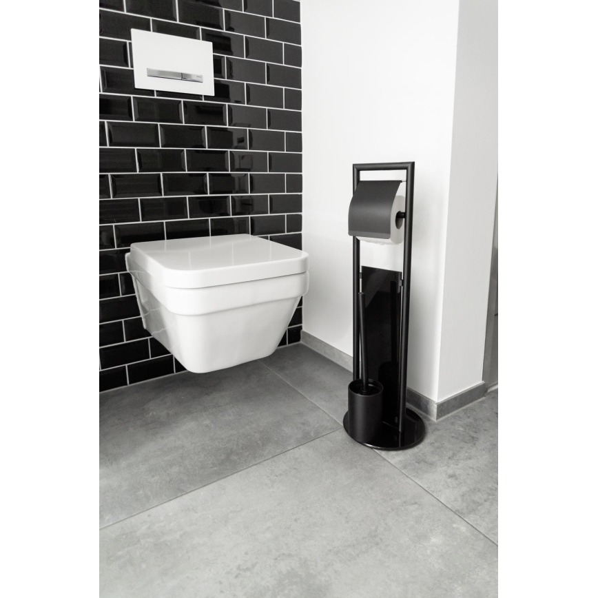 WENKO 24982800 - set za WC RAVINA 20x70 cm nerđajući čelik/crna