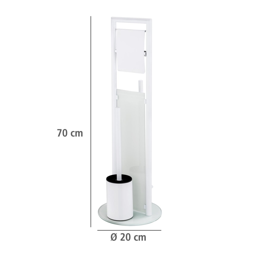 WENKO 24983800 - komplet za WC RAVINA 20x70 cm nerđajući čelik/bela