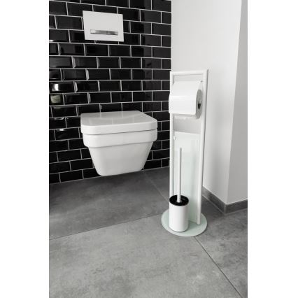 WENKO 24983800 - komplet za WC RAVINA 20x70 cm nerđajući čelik/bela