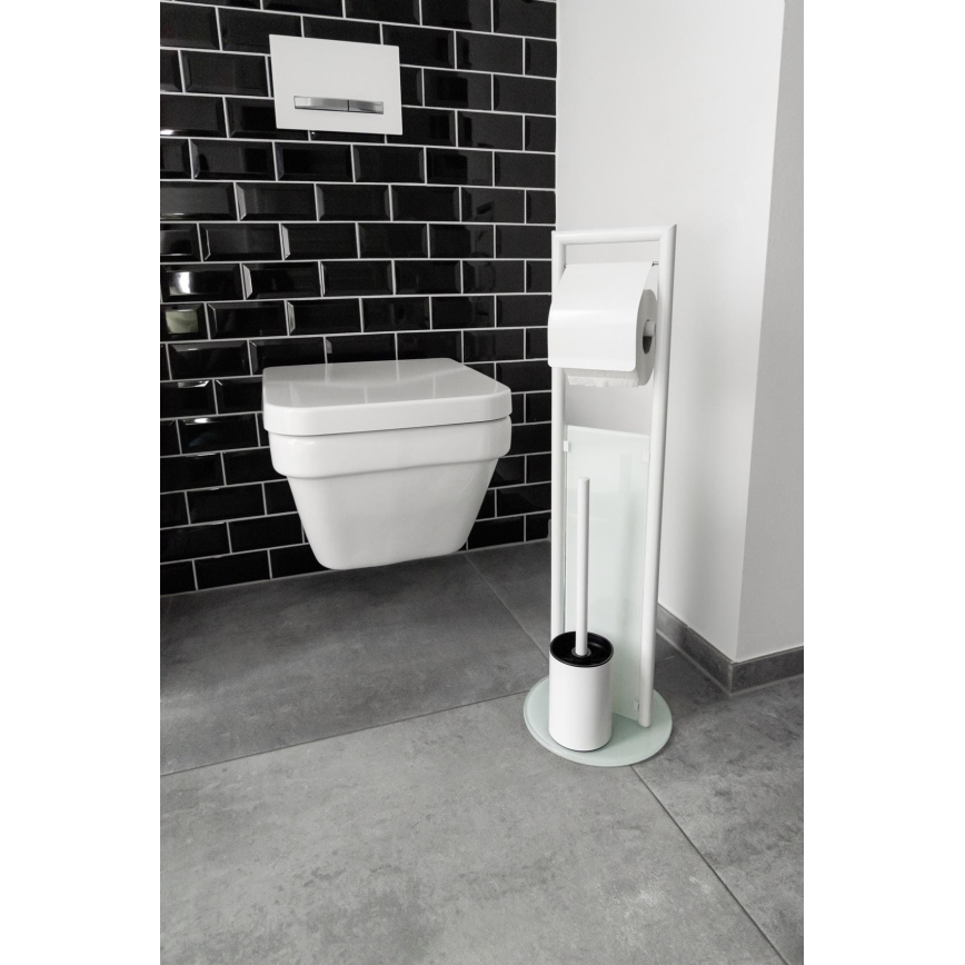 WENKO 24983800 - komplet za WC RAVINA 20x70 cm nerđajući čelik/bela