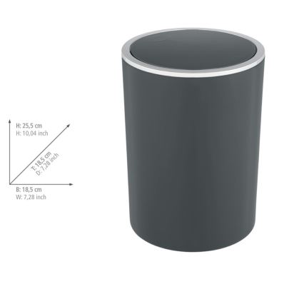 WENKO 25146100 - Kanta INCA 18,5x25,5 cm antracit/sjajni hrom