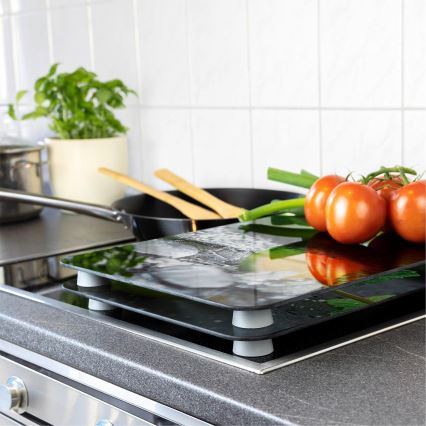 WENKO 2521482100 - Zaštitni poklopac za šporet 52x30 cm, višebojan/siv/proziran