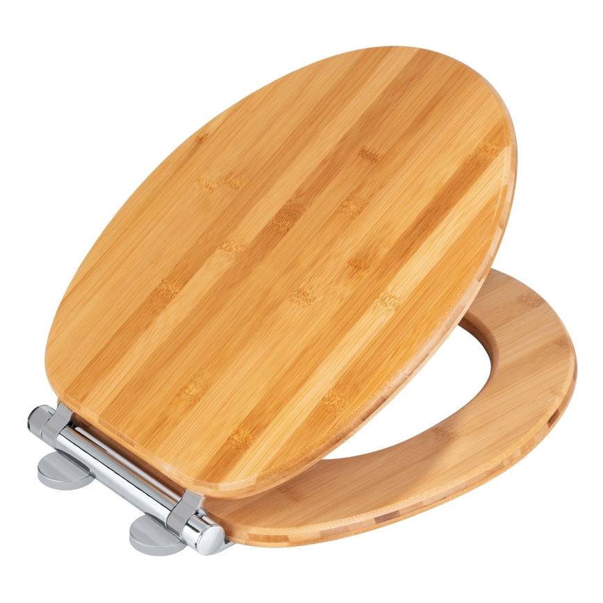 WENKO 25224100 - WC daska BAMBOUSA 34,5x40,5 cm braon/srebrna