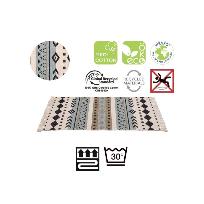 WENKO 25277100-prostirka od recikliranog pamuka 80x50 cm višebojna