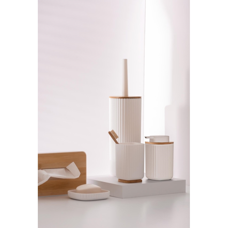 WENKO 25294100 - Dozator tečnog sapuna ROTELLO 8,9x12,7 cm bela/braon