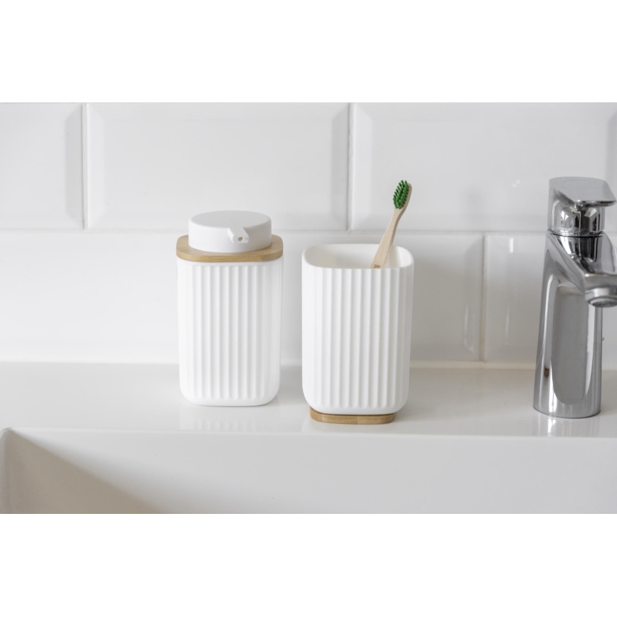 WENKO 25294100 - Dozator tečnog sapuna ROTELLO 8,9x12,7 cm bela/braon