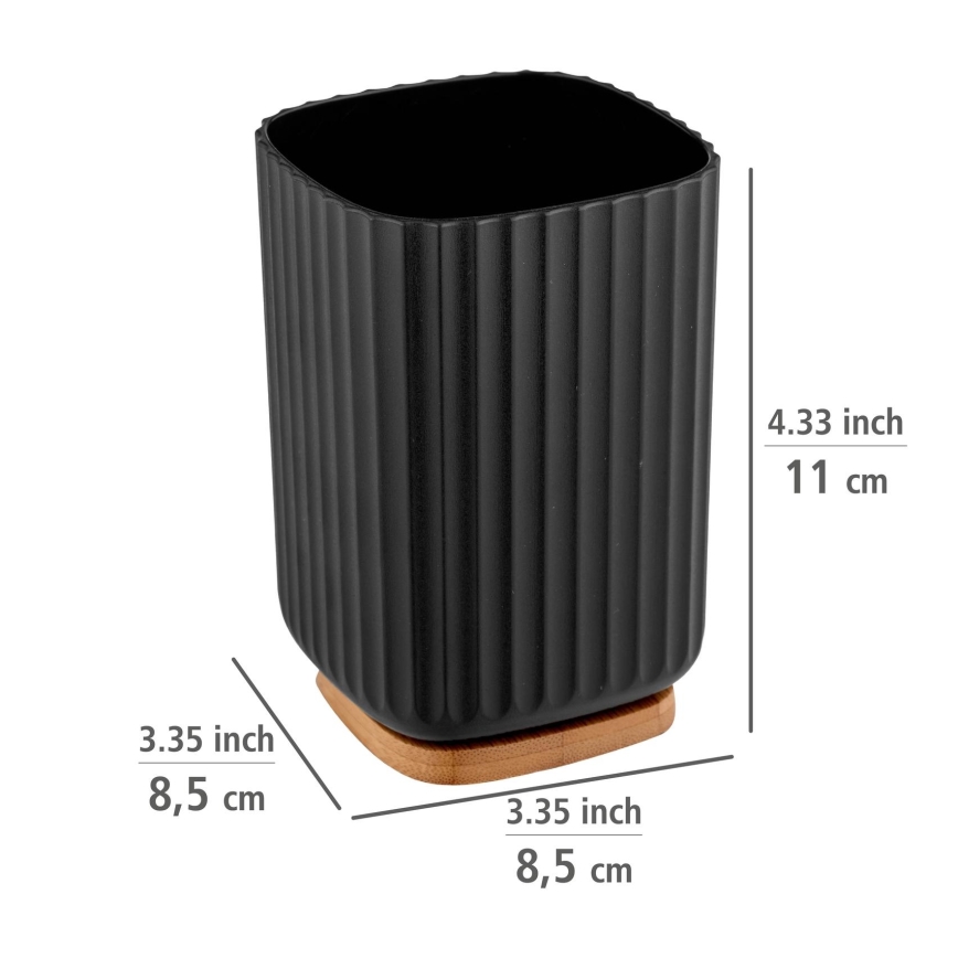 WENKO 25297100 - Čaša za četkicu za zube ROTELLO 8,5x11 cm crna/smeđa