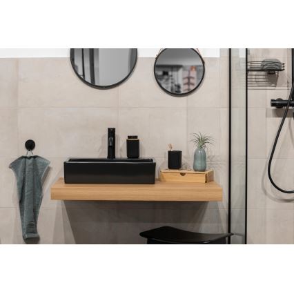 WENKO 25297100 - Čaša za četkicu za zube ROTELLO 8,5x11 cm crna/smeđa