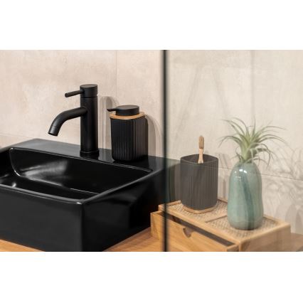 WENKO 25297100 - Čaša za četkicu za zube ROTELLO 8,5x11 cm crna/smeđa