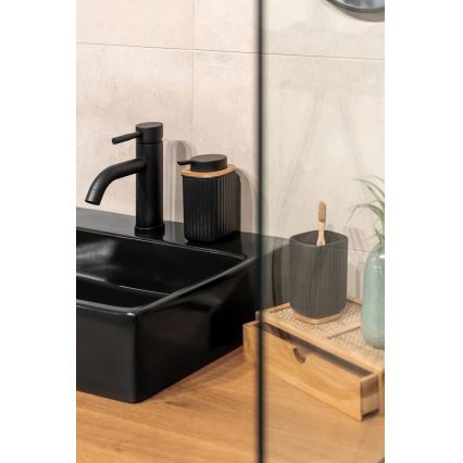 WENKO 25297100 - Čaša za četkicu za zube ROTELLO 8,5x11 cm crna/smeđa