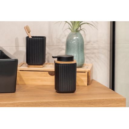 WENKO 25298100 - Dozator sapuna ROTELLO 8,9x12,7 cm crna/smeđa