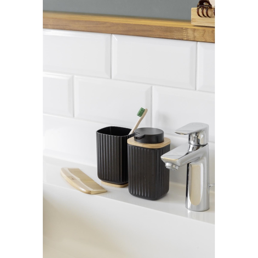 WENKO 25298100 - Dozator sapuna ROTELLO 8,9x12,7 cm crna/smeđa