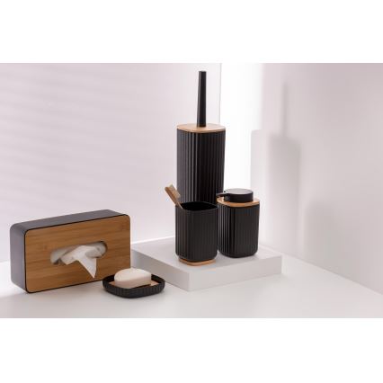 WENKO 25304100 - set za WC ROTELLO 10x36 cm crna/braon