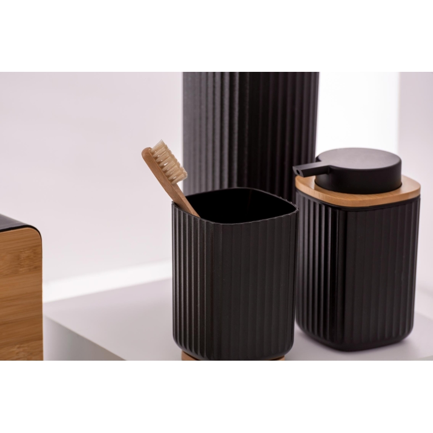 WENKO 25304100 - set za WC ROTELLO 10x36 cm crna/braon