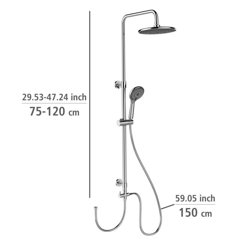 WENKO 25310100 - Tuš set WATERSAVING SYSTEM nerđajući čelik/sjajni hrom