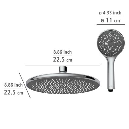WENKO 25310100 - Tuš set WATERSAVING SYSTEM nerđajući čelik/sjajni hrom