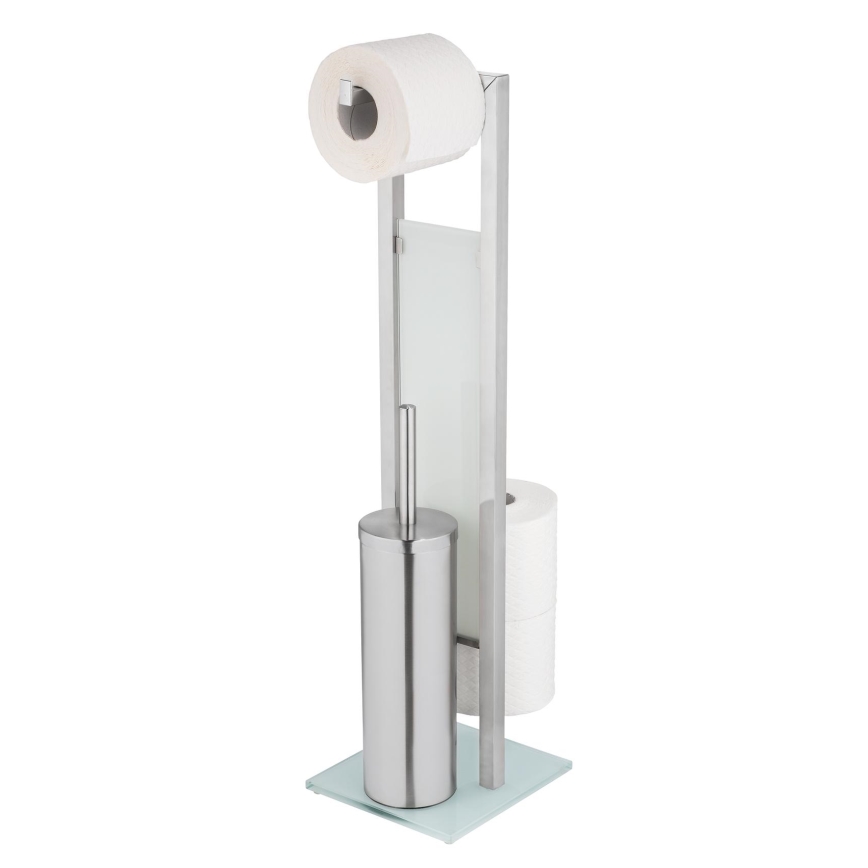 WENKO 25399100 - WC četka RIVALTA 18x70 cm srebrna/bela/crna