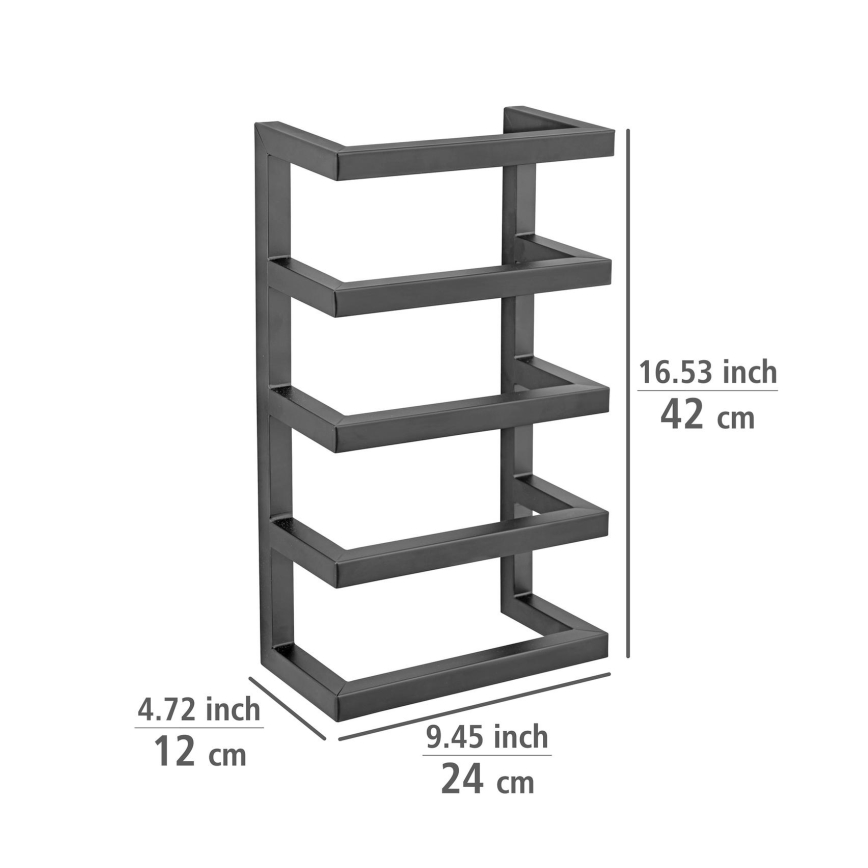 WENKO 25780100 - Stalak za peškire FONDIRO 24x42 cm crni
