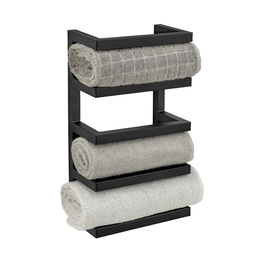 WENKO 25780100 - Stalak za peškire FONDIRO 24x42 cm crni
