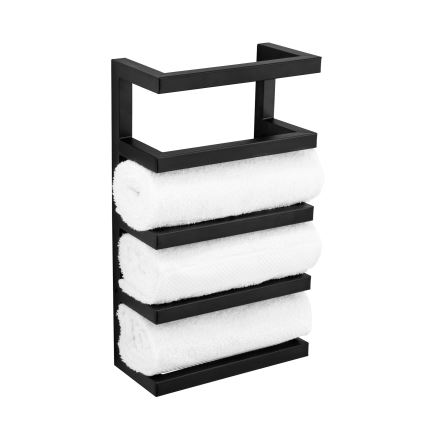 WENKO 25780100 - Stalak za peškire FONDIRO 24x42 cm crni
