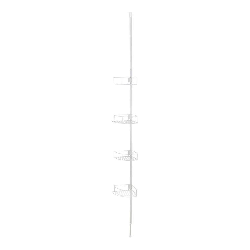 WENKO 26015100 - Uglovna polica DOLCEDO 31x230 cm nerđajući čelik/bela