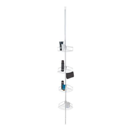 WENKO 26015100 - Uglovna polica DOLCEDO 31x230 cm nerđajući čelik/bela