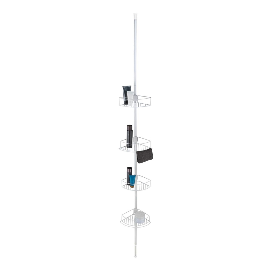WENKO 26015100 - Uglovna polica DOLCEDO 31x230 cm nerđajući čelik/bela