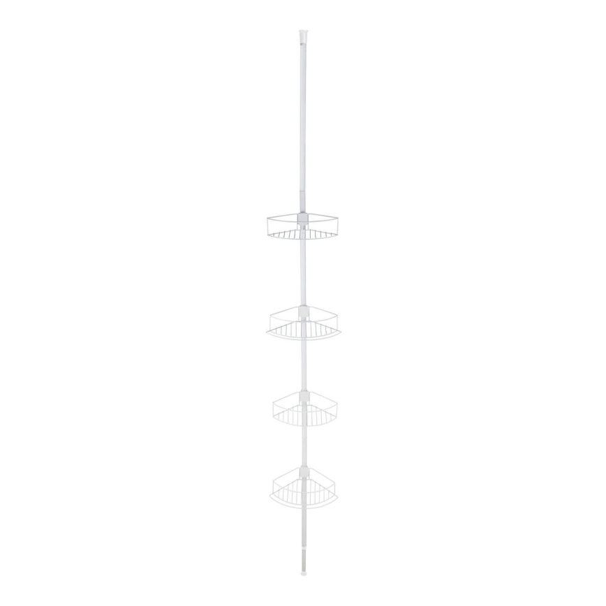 WENKO 26015100 - Uglovna polica DOLCEDO 31x230 cm nerđajući čelik/bela