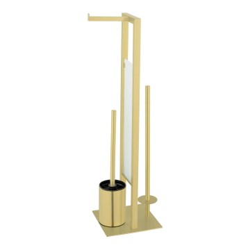 WENKO 26034100 - set za WC RIVALTA 18x70 cm nerđajući čelik/zlatna/bela/crna