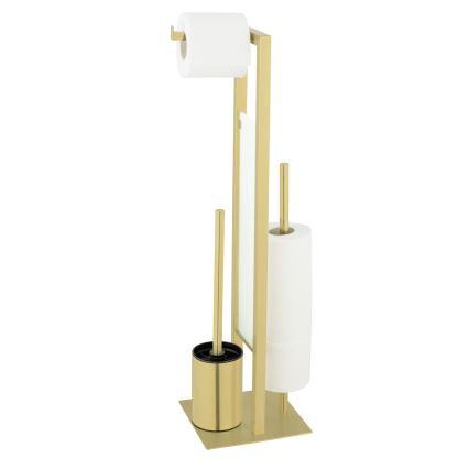 WENKO 26034100 - set za WC RIVALTA 18x70 cm nerđajući čelik/zlatna/bela/crna
