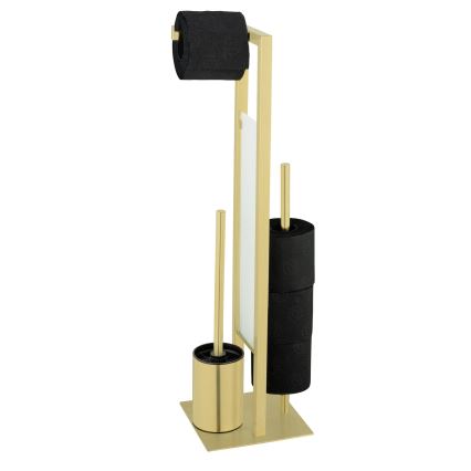 WENKO 26034100 - set za WC RIVALTA 18x70 cm nerđajući čelik/zlatna/bela/crna