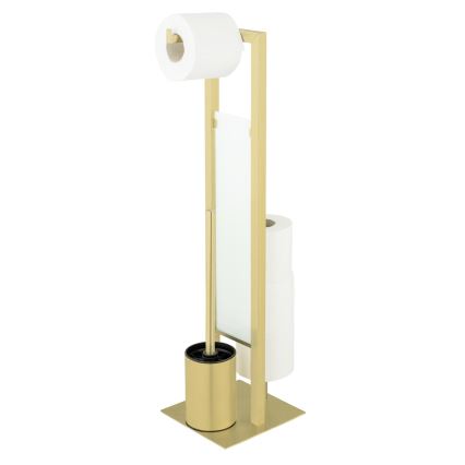 WENKO 26034100 - set za WC RIVALTA 18x70 cm nerđajući čelik/zlatna/bela/crna
