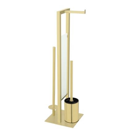 WENKO 26034100 - set za WC RIVALTA 18x70 cm nerđajući čelik/zlatna/bela/crna