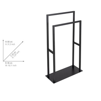 WENKO 26056100 - Stalak za peškire RIVALTA 46x80 cm nerđajući čelik/crna