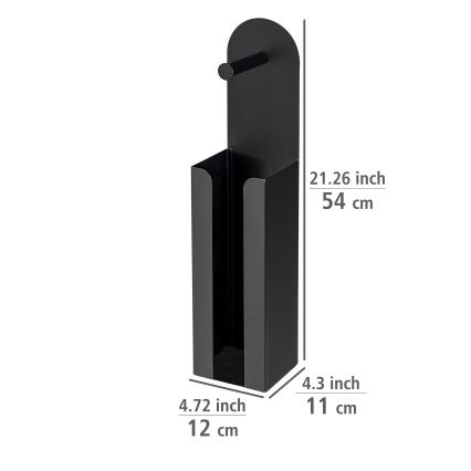 WENKO 26059100 - Držač rolni AGIRA 12x54 cm, crne boje